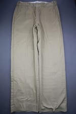 Vintage LL Bean Lined Chino Pants Flat Front USA Made Beige Size 34 (Msr 34x29)