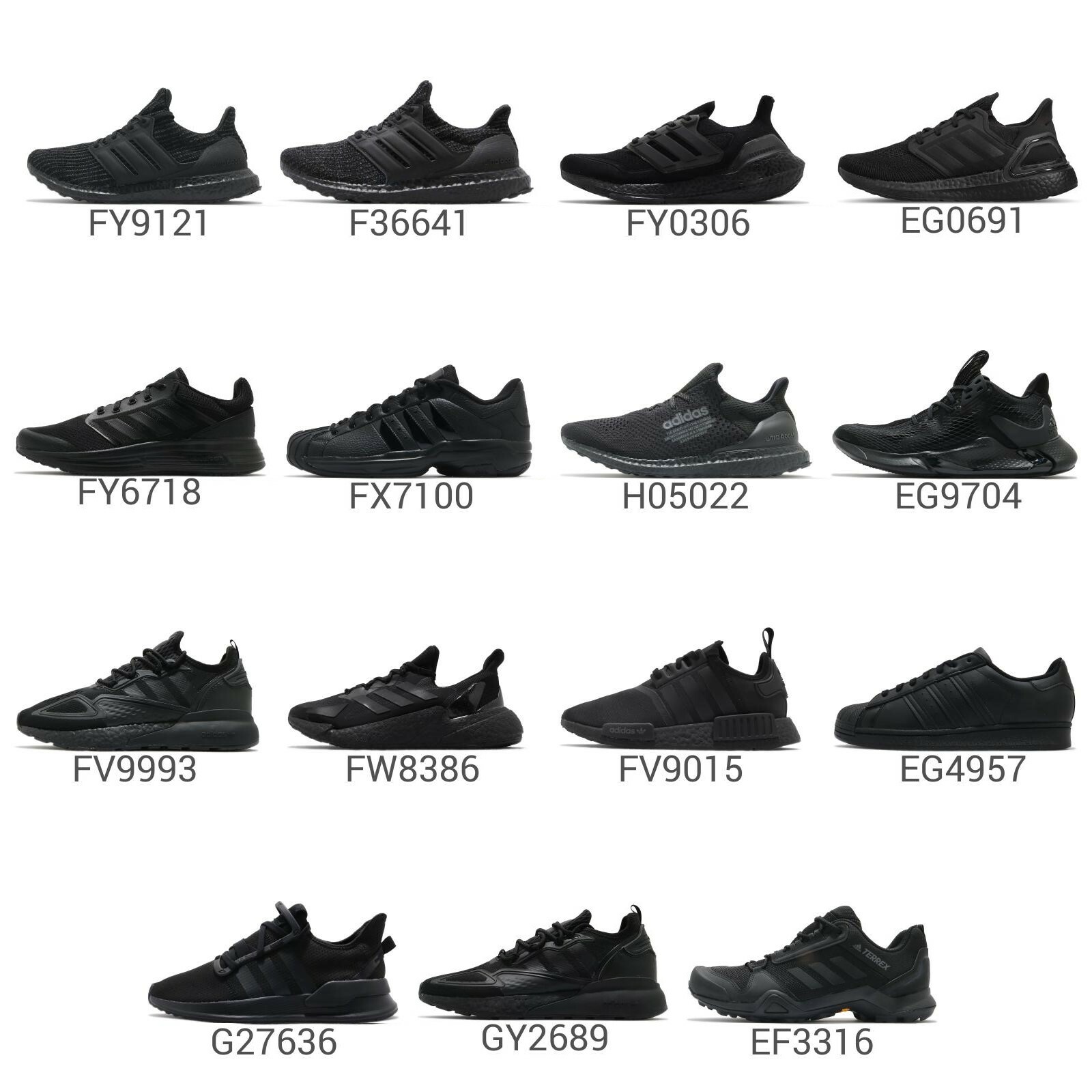 adidas Triple Black Men Running Casual Lifestyle Sneakers Shoes Footwear  Pick 1 | eBay