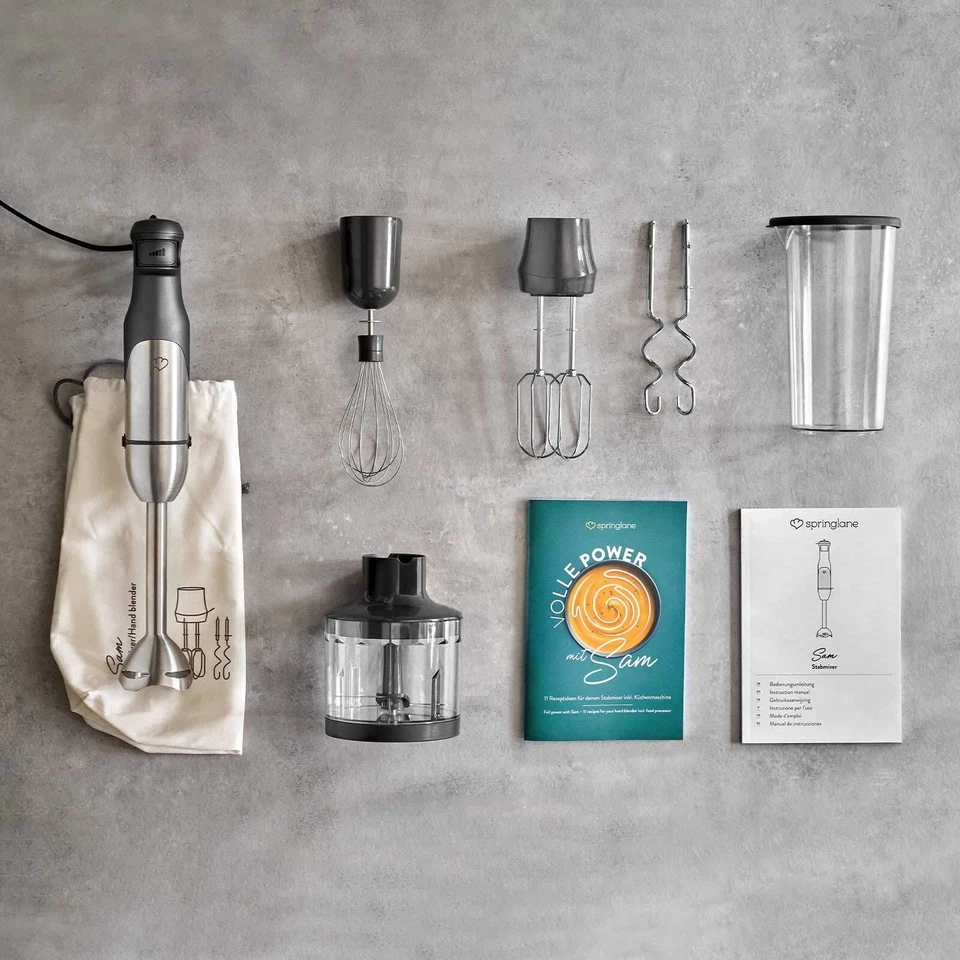 SPRINGLANE Edelstahl Stabmixer Set Sam 800 W Pürierstab inkl. Pürierstab Behä... - Bild 4 von 4