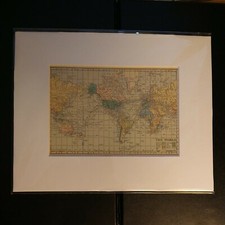 Ilustración de mapa del mundo antiguo mate principios de 1900 decoración del hogar boho viaje a la tierra