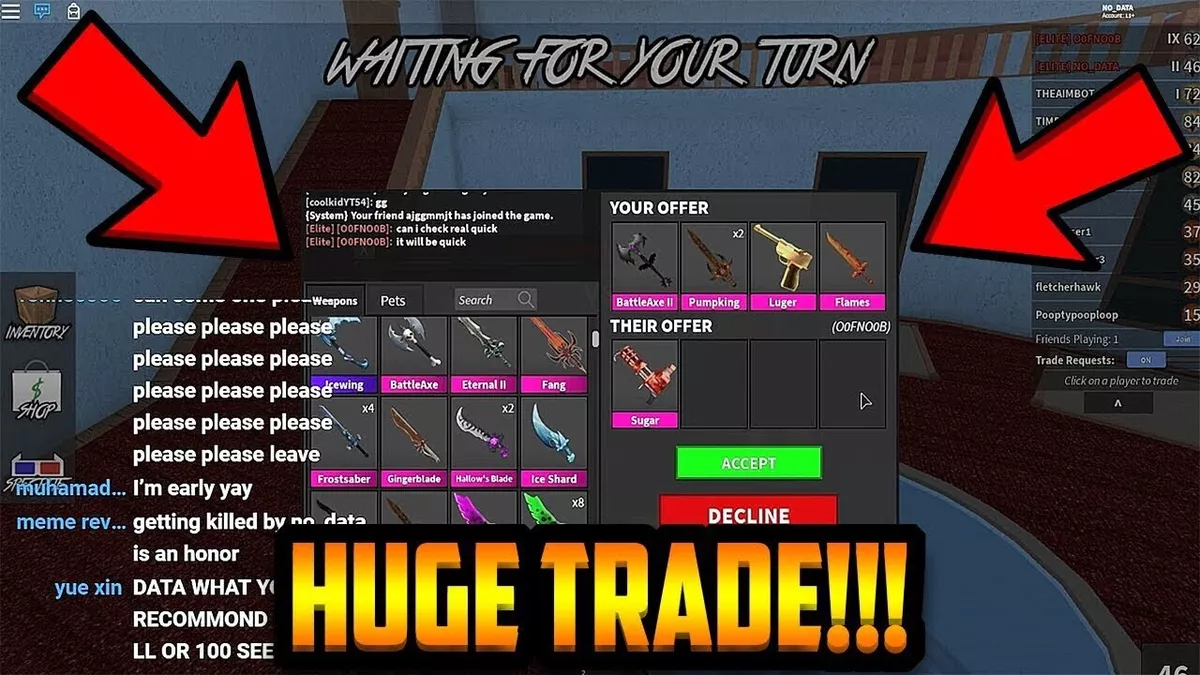 Roblox Murder Mystery 2 MM2 Sugar Godly Knifes and Guns