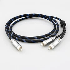 Hi-Fi Subwoofer BASS Cable 1×RCA to 2×RCA Male Audio Splitter Signal Cable Cord