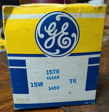 LOT OF 10 NEW OLD STOCK GE 15W 145V CLEAR LIGHT BULBS 15T6 3 long