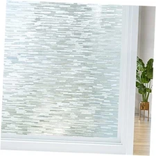  Window Privacy Film, Frosted Glass Static Cling Sun Heat 17.5" x 78.7" Pure