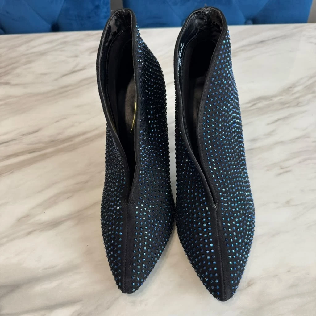Bota de moda elegante adornada con tacón de aguja con estrás Anne Michelle PLEDGE 7,5