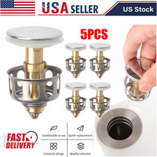 Pop-Up Bathroom Sink Drain Stopper Stainless Steel Hair Catcher Filter Basket