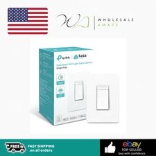 Kasa Smart Dimmer Switch HS220, Single Pole, Needs Neutral Wire, 2.4GHz Wi-Fi