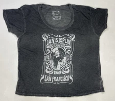 Janis Joplin San Francisco Graphic T-shirt Women XS Gray Music