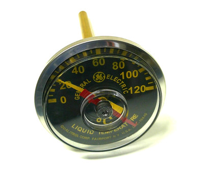 Thermometer 4'' Face 6'' Stem 0-120 Celsius 1/2'' NPT Back  6'' BRZ Thermowell 302B1