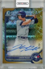 2022 Topps Bowman Chrome Jaden Rudd Chrome Prospect Auto Gold /50