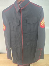 Vintage 1989 US Marines USMC Corporal Dress Blue Uniform Men's Coat 37R