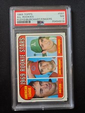 1969 Topps #597 A.L. Rookie Stars Rollie Fingers Burchart RC PSA 7 Graded Card. rookie card picture