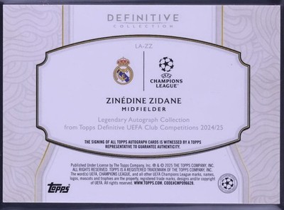 2024-25 Topps Definitive Collection UEFA Autograph Zinedine Zidane