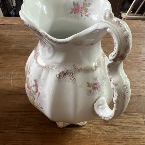 J.&G. Meakin Footed Floral Water Pitcher, Hanley England 7" Tall - Picture 4 of 11