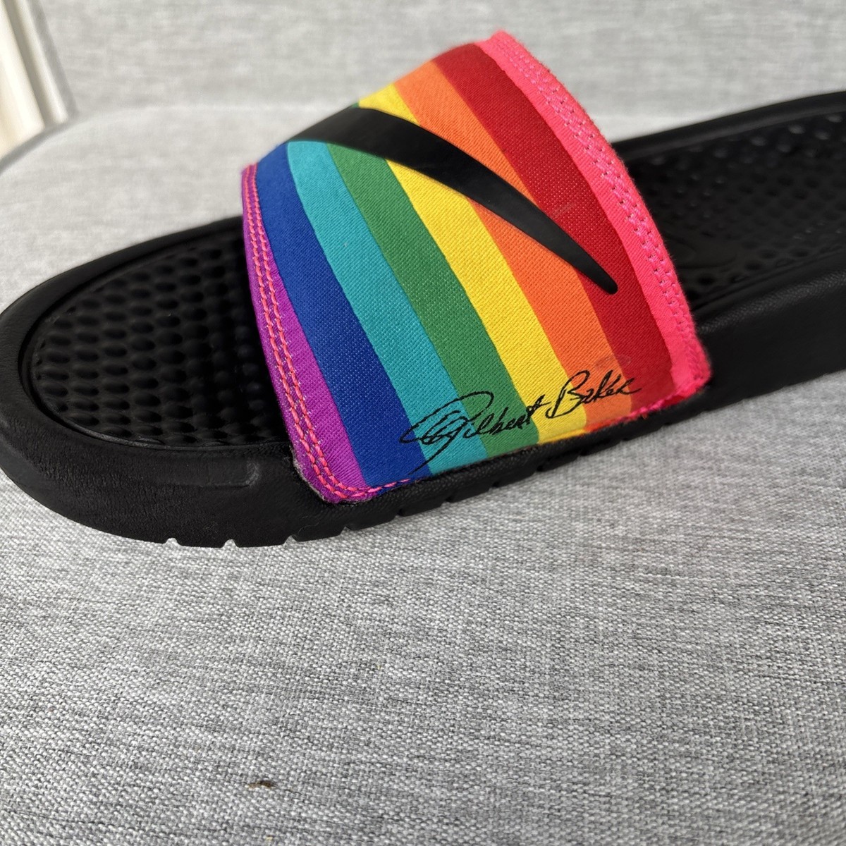 Nike Benassi JDI BETRUE Slide Sandals Men Size 11 Black Rainbow LGBTQ CD2717-001 Nike Men main image 4