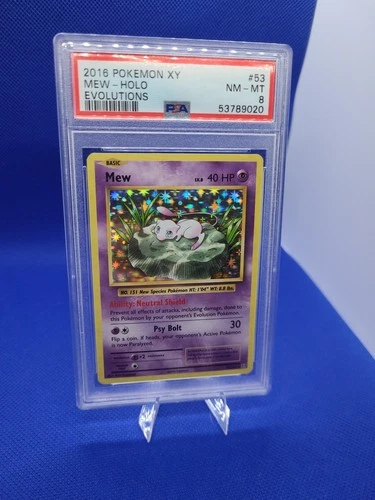 MEW HOLO PSA 8 NEAR MINT-MINT 2016 Pokemon XY Evolutions 53/108 NEW CERT