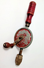 Vintage VIKING Hand Crank Eggbeater Drill Made in USA Wood Handles Working