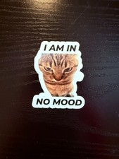 Angry Cat Meme Sticker With Custom Finish