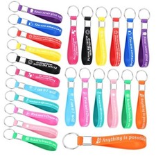 Siifert 24 Pcs Keychains Bulk Silicone Motivational Inspirational Multicolor