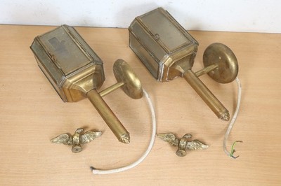 Vintage Paar Messing Kutschenlampe Kutsche Laternen Adler Wandleuchten