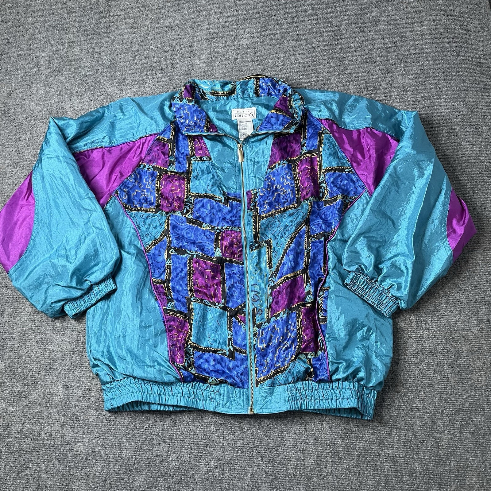 3 Vtg Basic Editions Colorful Windbreakers Jacket… - image 7