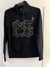 Earnest Sewn Woman  s Fleece Hoodie Black Color Size Medium Earnest Sewn Logo