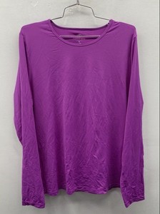 Lands' End Women's Purple Long Sleeve Rash Guard Swim Tee Size XL 18