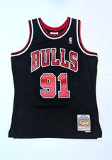 Mitchell Ness Chicago Bulls Dennis Rodman 91 black Hardwood Classics Jersey