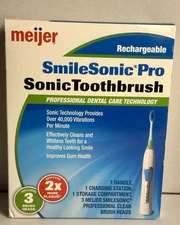 Meijer SmileSonic Pro Sonic Rechargeable Toothbrush/Brush Heads Charging Station