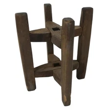 Japanese Wooden Silk Thread Spool Itomaki Vtg Bobbin Frame Spinning Wheel JK825