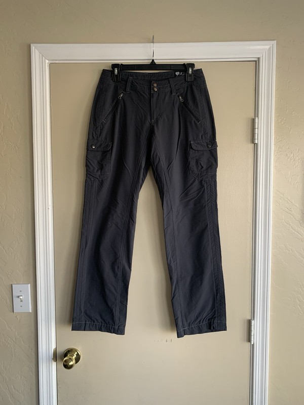 Kuhl Gray Cargo Hiking Pants Women's 4 Outdoor Camping Utility Granola Girl