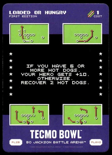 2026 Bo Jackson Battle Arena TECMO BOWL BOBA PL29 PL-29 Loaded or Hungry SP