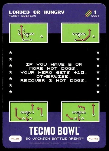 2026 Bo Jackson Battle Arena TECMO BOWL BOBA PL29 PL-29 Loaded or Hungry SP