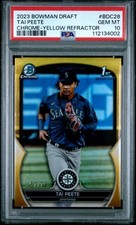 2023 Bowman Draft #BDC28 Tai Peete Chrome-Yellow Refractor PSA 10