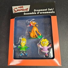 NIB The Simpsons Christmas Ornament Set 2006 Bart Lisa Homer Santa 20th Century