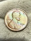 1921-S Lincoln Wheat Cent Penny, Lustrous AU. Great Color & Detail! Toned