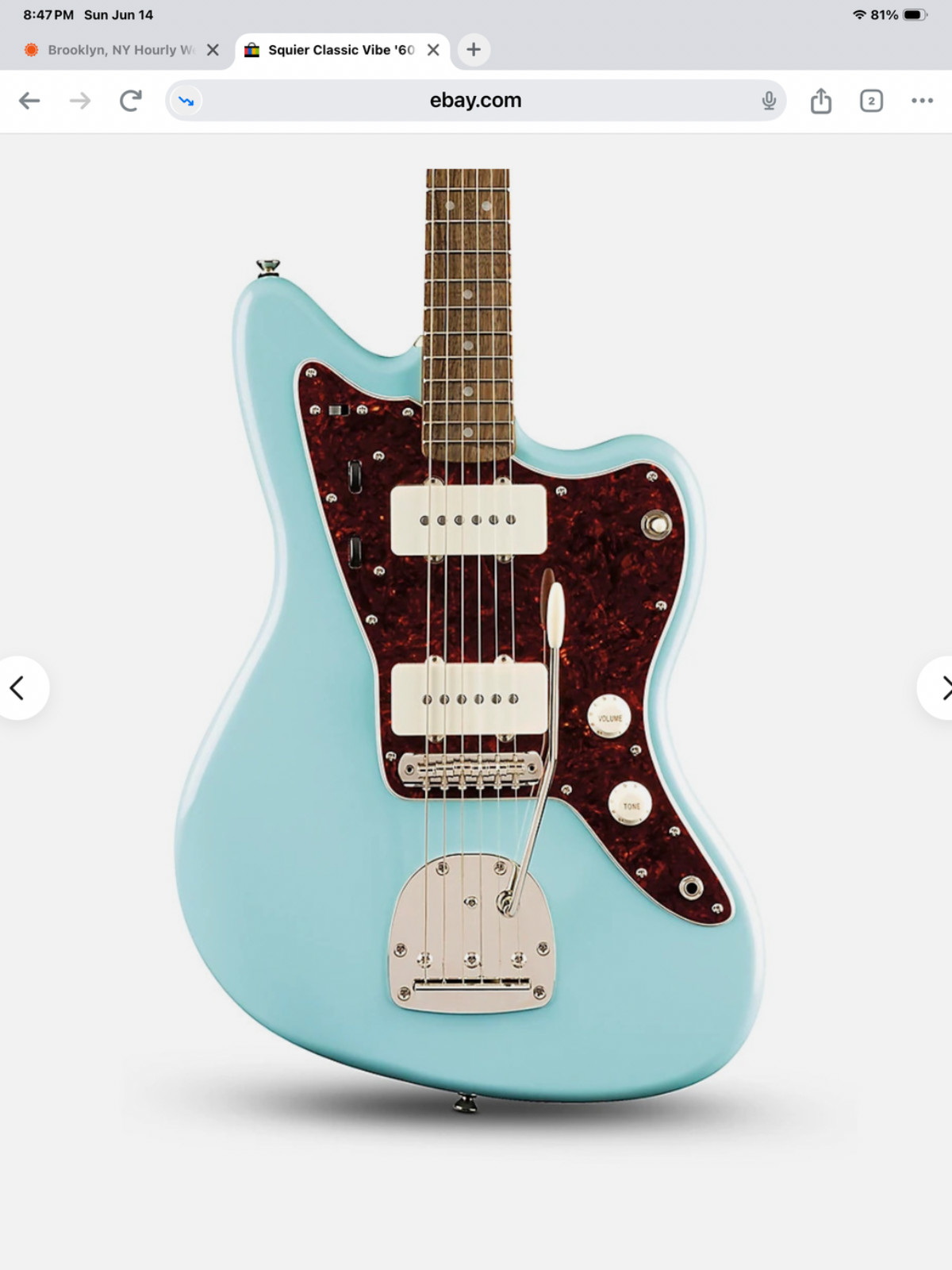 Squier Classic Vibe '60s Jazzmaster Limited Edition Electric Guitar Daphne Blue