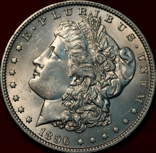 Uncirculated 1896 Philadelphia Mint Silver Morgan Dollar