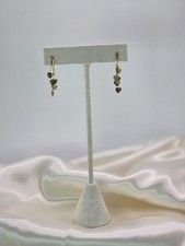 14k Yellow Gold Delicate Dangling Hearts Earrings .94 grams