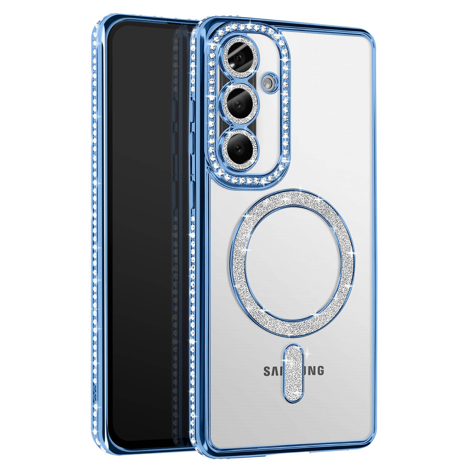 Coque Galaxy A56 diamant Avizar bleu pour vos soirées chic