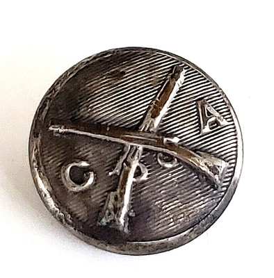 Military C Academy ? Crossed Rifles Muskets C A Silver Tone Shank Button 9/16''