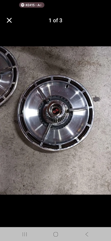 1964 CHEVROLET IMPALA SS 14" SPINNER HUBCAPS. Set Of 3 - Image 3 of 3