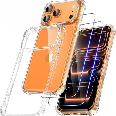 Hülle für iPhone 17 17E Pro Max 16 15 Clear Case Handyhülle + 2 Displayschutz