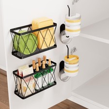 Adhesive Cabinet Door Organizer, 4 Pack Lid Organizers Inside Cabinet Food Co...
