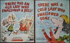 There Was an Old Lady Who Swallowed a Bell And Snow Book Lot Christmas Funny