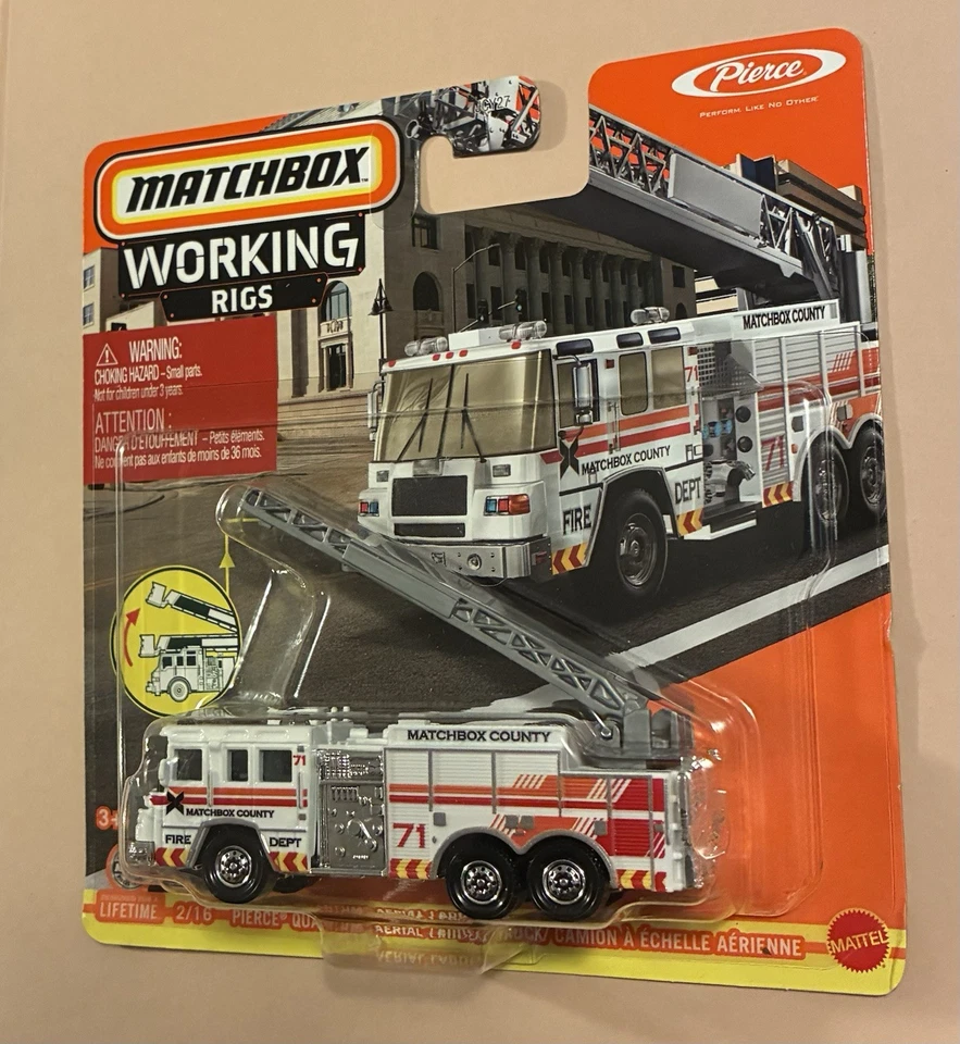 2024 美泰火柴盒工作假发 Pierce Quantum Aerial Ladder 卡车 # 71 — 第 3/4 张图片
