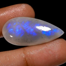 100% Natural Rainbow Moonstone Pear Cabochon Gemstone 26 Ct. 30X13X6 mm GC-41456