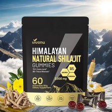 Pure Himalayan Shilajit Gummies Gluten free, 3000mg 60 Gummies Gold Shijalit