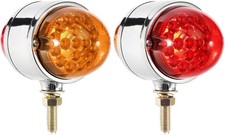 Dual Face Watermelon Turn Signal Lights for Semi Truck Amber Red DOT Approved Re