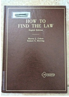 How To Find The Law 8e By Morris Cohen